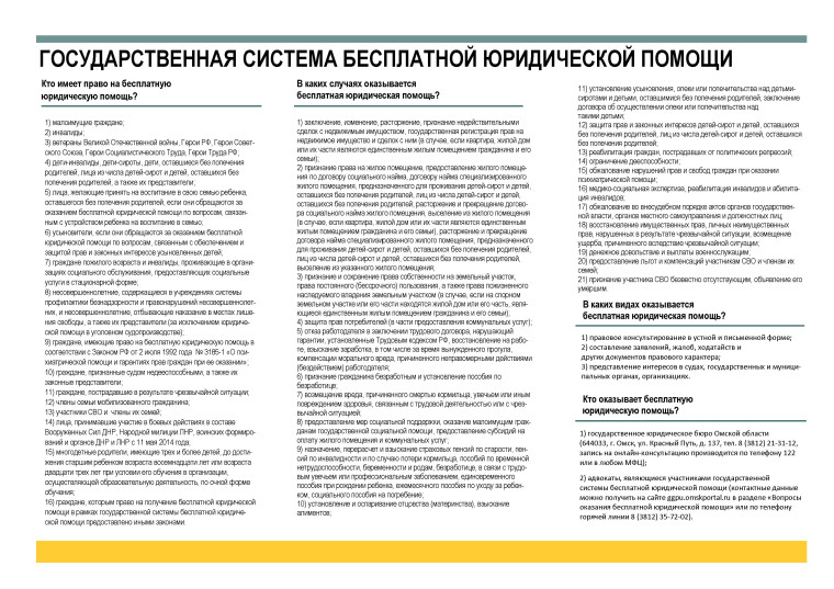 ГОСУДАРСТВЕННАЯ СИСТЕМА БЕСПЛАТНОЙ ЮРИДИЧЕСКОЙ ПОМОЩИ. ГОСУДАРСТВЕННАЯ СИСТЕМА БЕСПЛАТНОЙ ЮРИДИЧЕСКОЙ ПОМОЩИ.